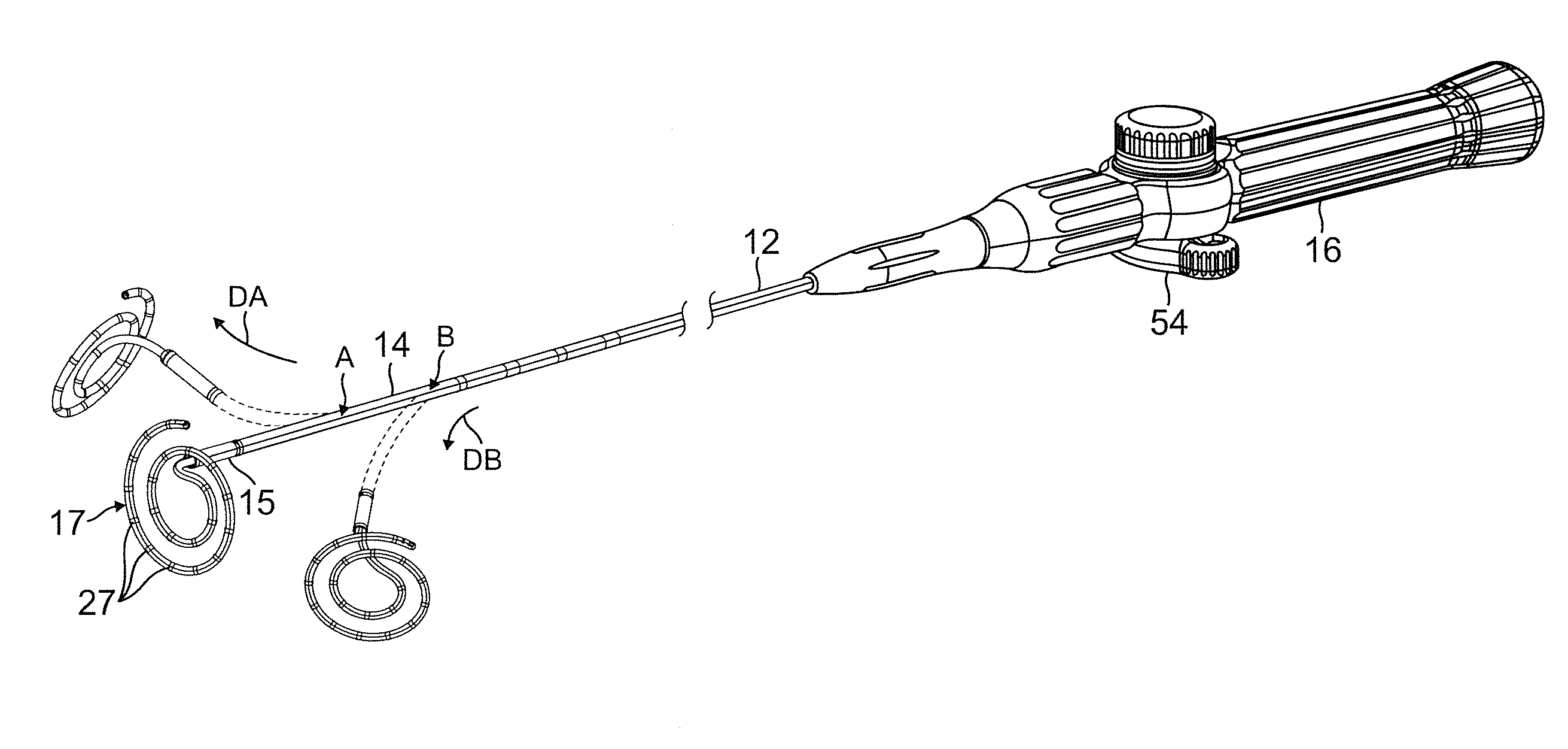 Double loop lasso with single puller wire for bi-directional actuation