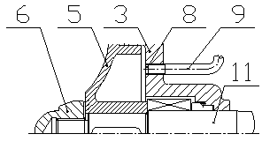 Flow backing device of nuclear power centrifugation type excess heat discharge pump