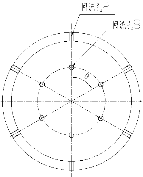 Flow backing device of nuclear power centrifugation type excess heat discharge pump