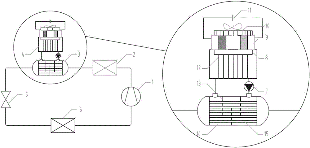 Auxiliary vapor compression refrigeration system for semiconductor refrigeration driven by solar photovoltaic power generation