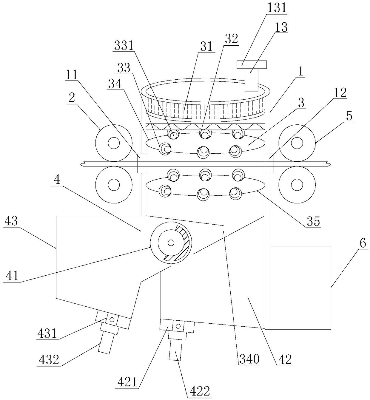 Shot blasting device for shot blasting machine