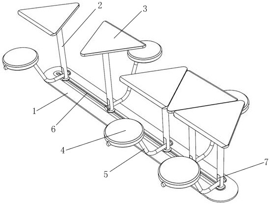 Public dining table and chair convenient to combine freely