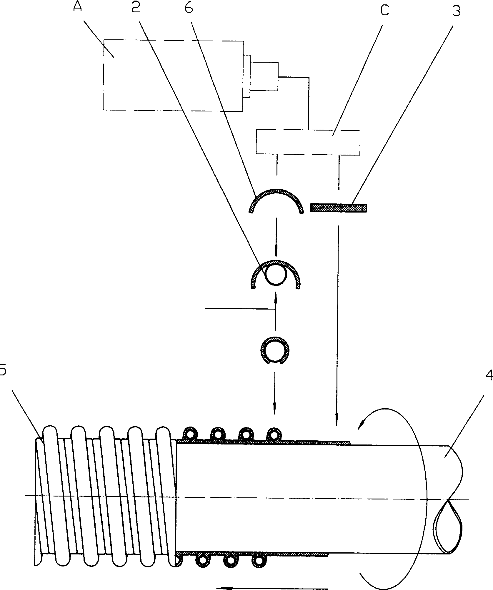 Coextruding heat winding structure wall pipe, processing method and method