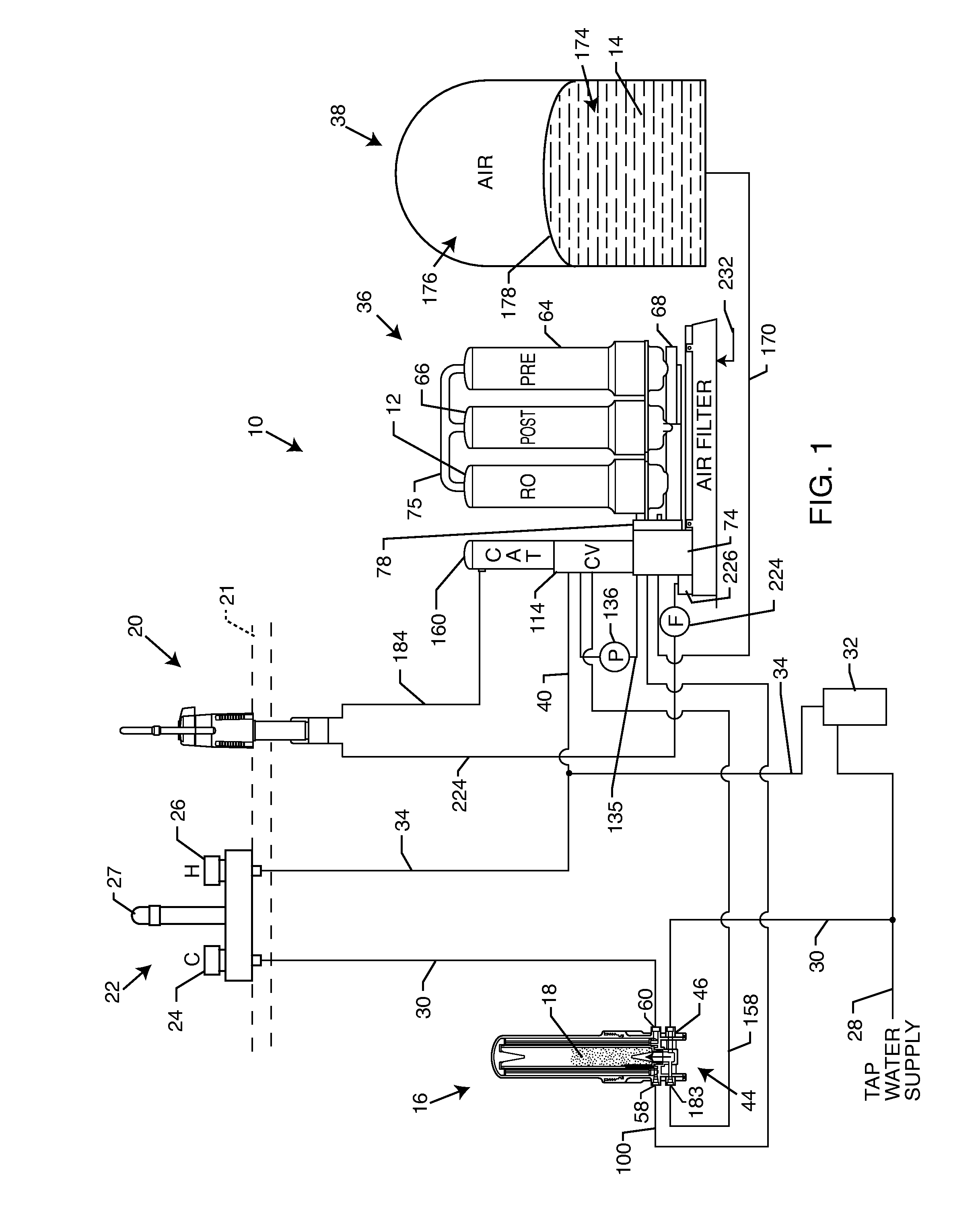 Drainless reverse osmosis water purification system