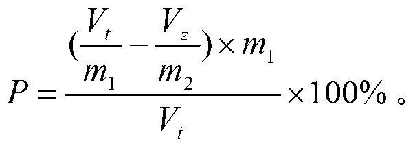 Testing method for effective pore volume and porosity of lithium ion battery pole piece