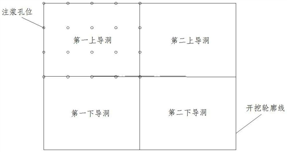 Advanced grouting construction method for underground excavated tunnel