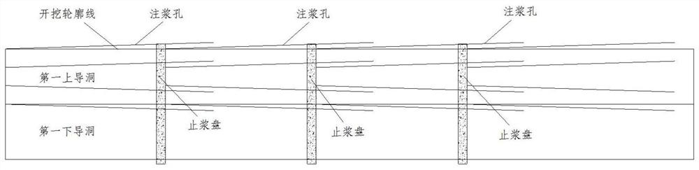 Advanced grouting construction method for underground excavated tunnel