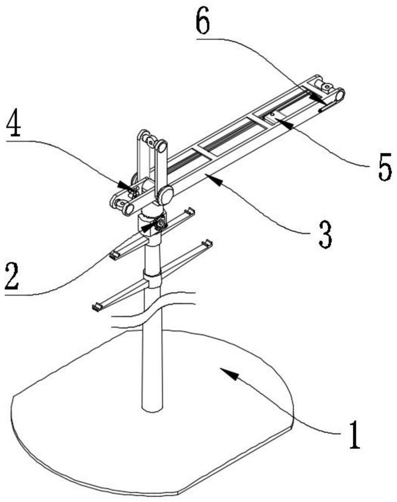 Overhead temporary adjusting support frame for cable laying in civil site construction