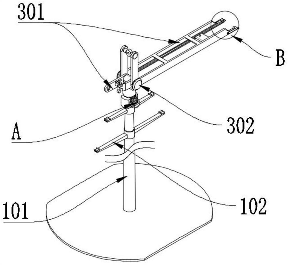 Overhead temporary adjusting support frame for cable laying in civil site construction