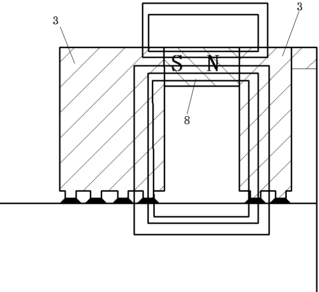 Magnetic fluid reciprocating sealing structure