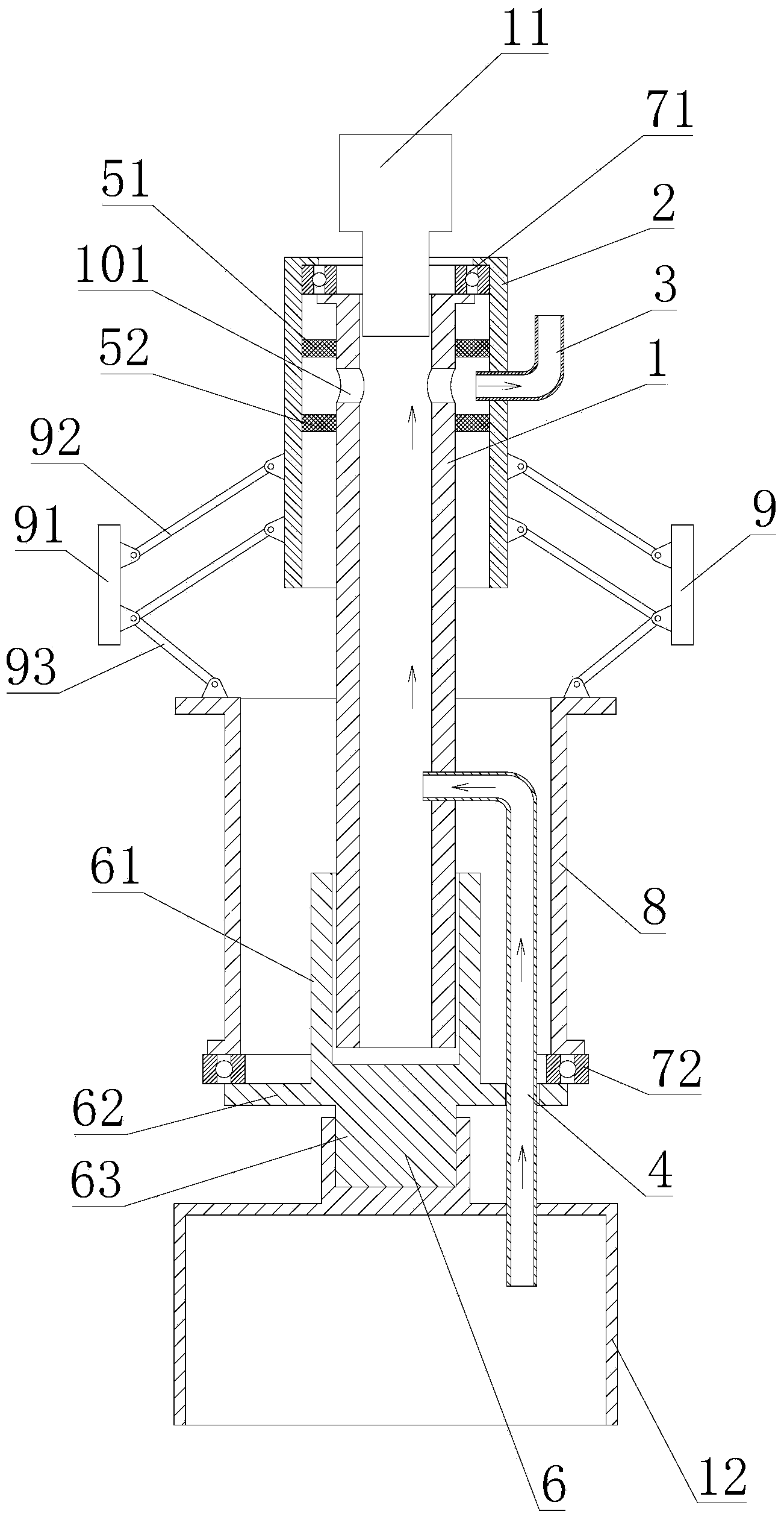 Deslagging device and rotary drilling rig