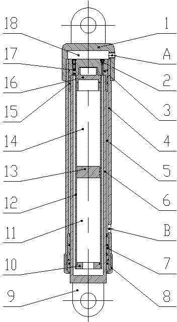 Hydro-pneumatic spring suspension cylinder