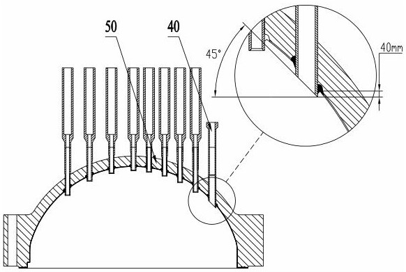 Liquid cooling supporting tool for plug-in type connecting pipe and reactor core measuring pipe anti-deformation method