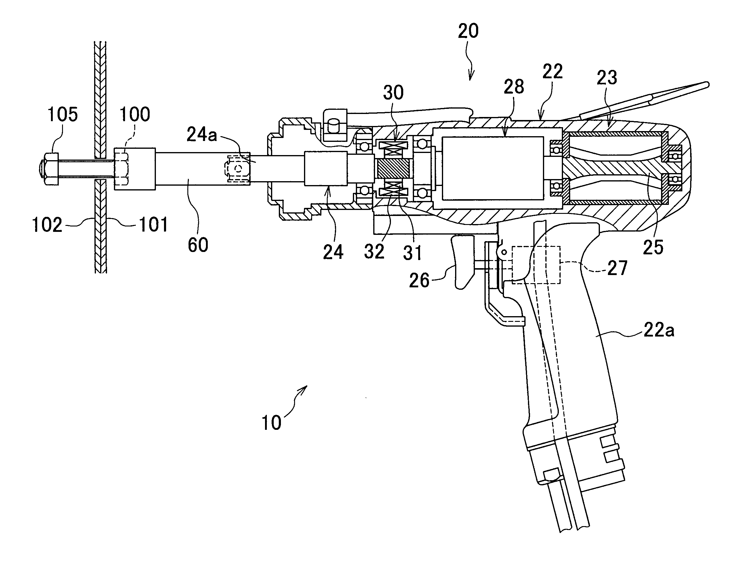 Impact tightening tool