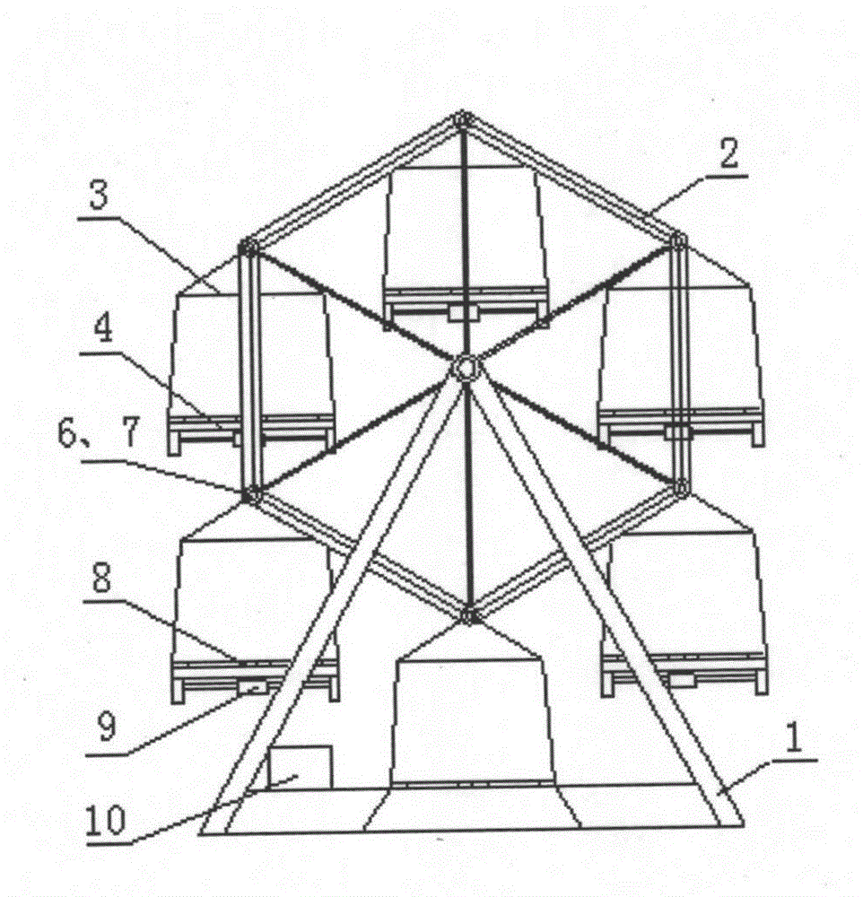 Rotary stereoscopic parking garage with multiple stalls and easiness for movement