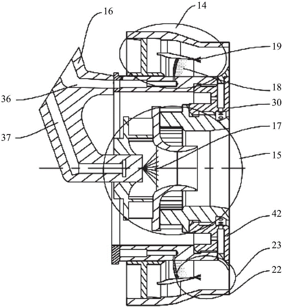 Low-pollution combustion chamber adopting forced diversion at main-combustion-stage outlet