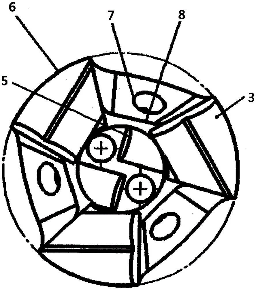 A six-point positioning concave three-wing pdc non-coring bit structure and its diameter-keeping method