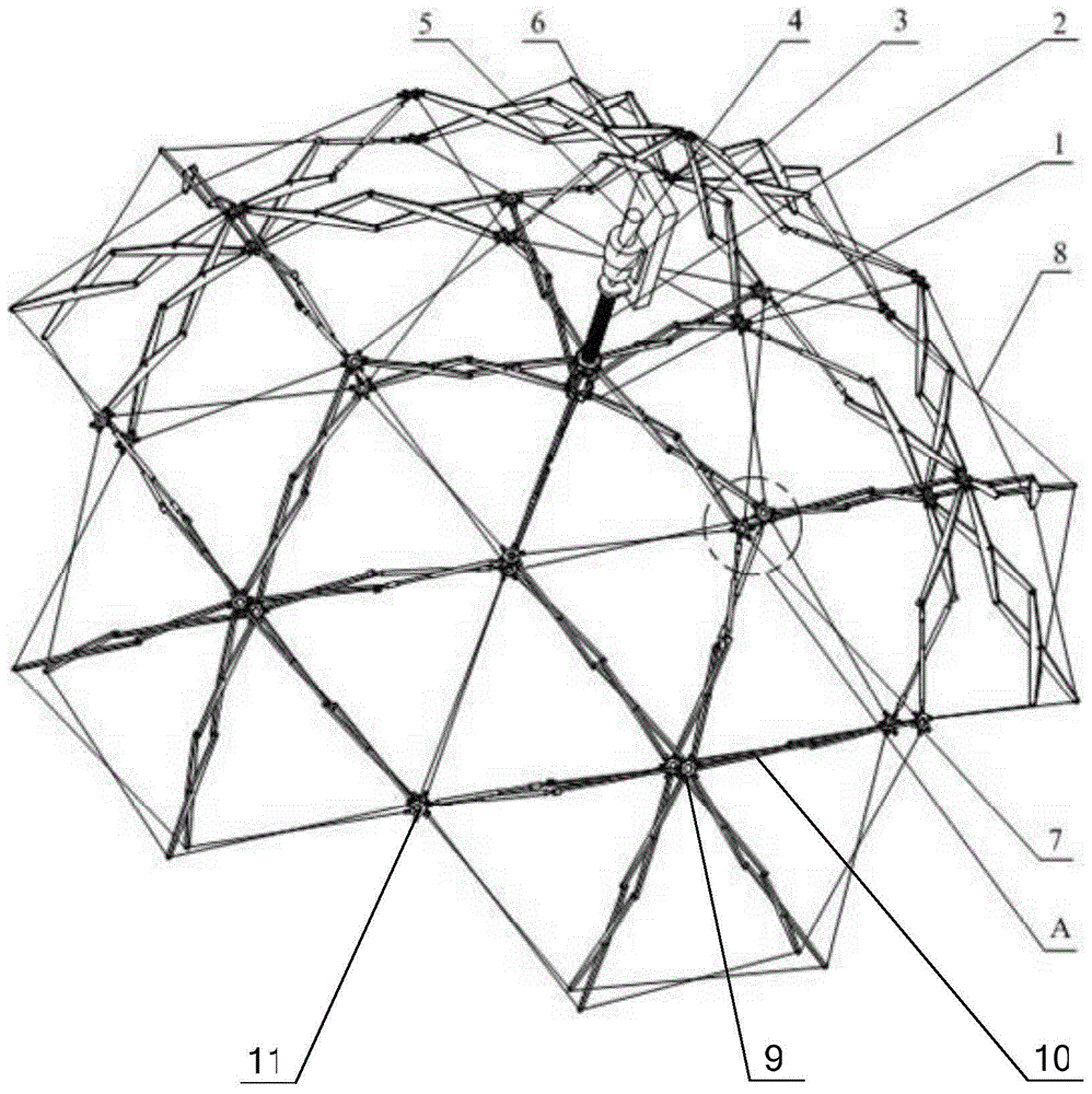 A spherical antenna support mechanism