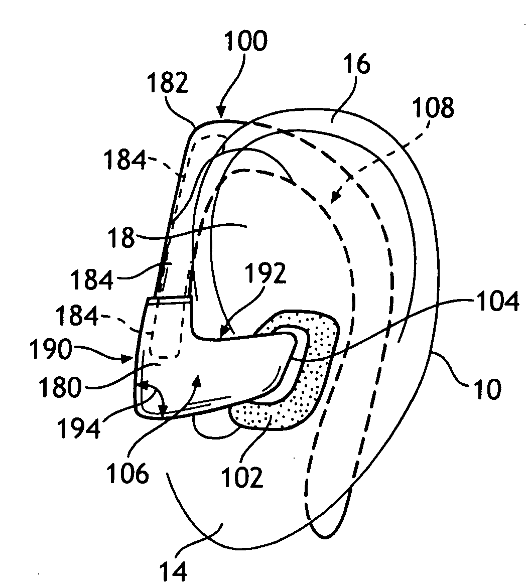 Bandless hearing protector and method