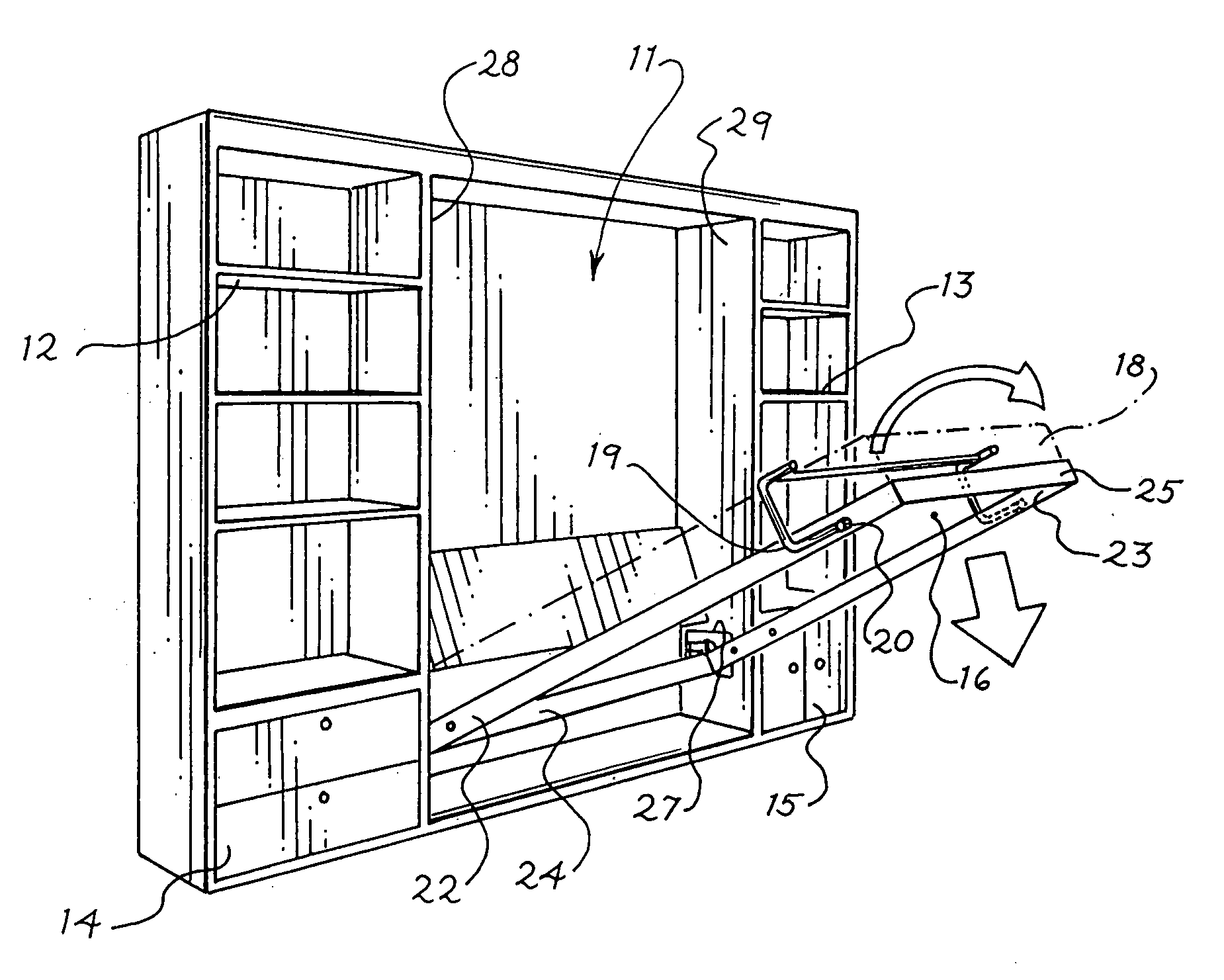 Tilting furniture system and infinitely variable lift tensioning mechanism therefor