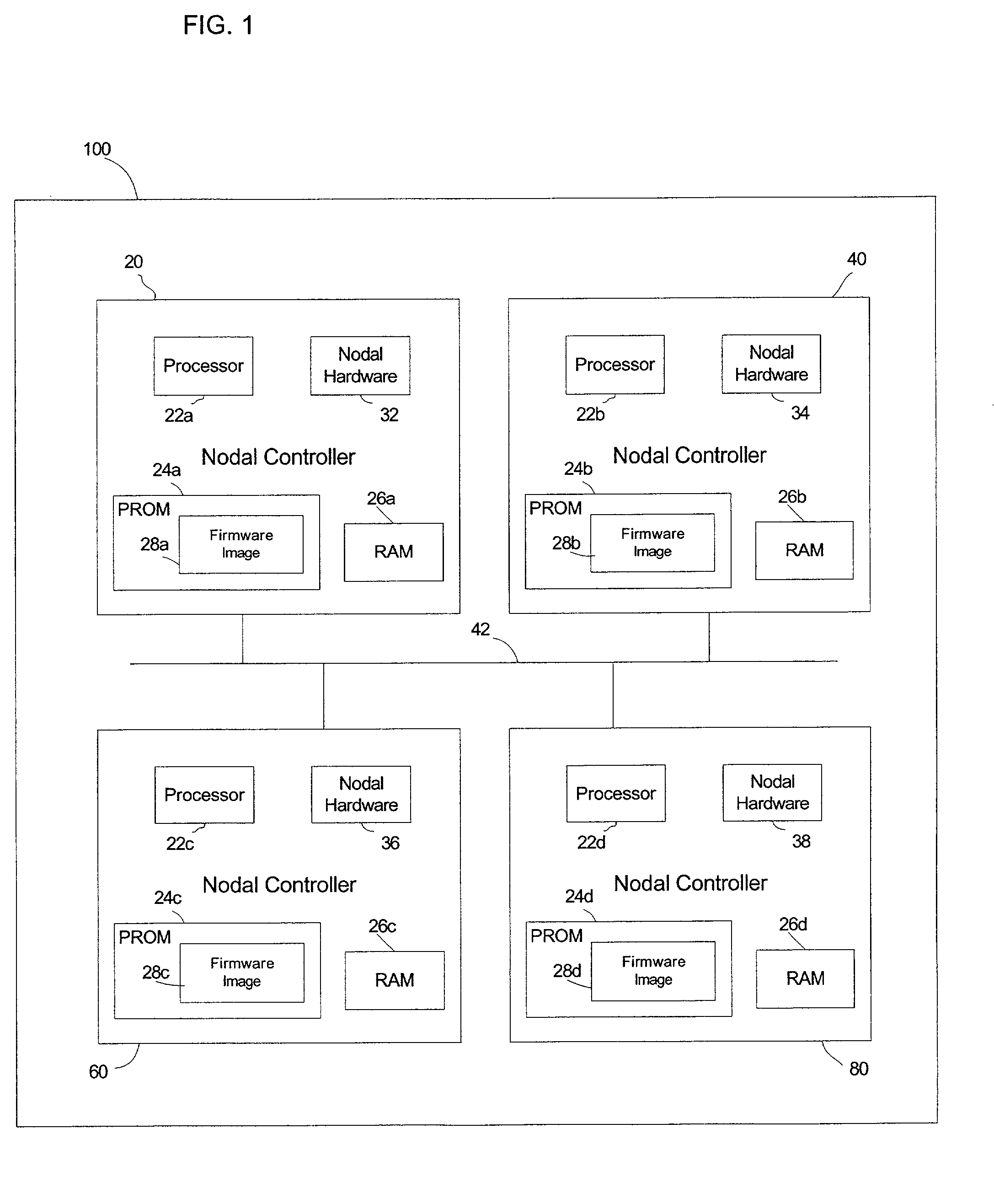 Automatic firmware update of processor nodes