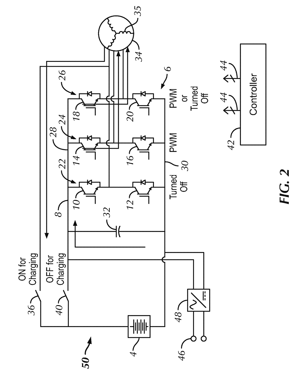 Integrated charger for vehicles and method of making same