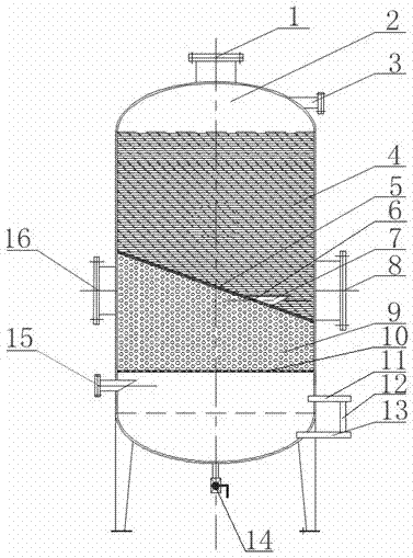 Desulfuration water filtering tower