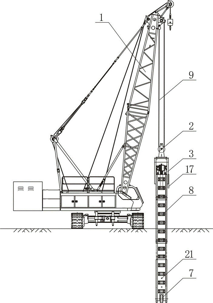 Full-face stirring and cutting wall construction machine