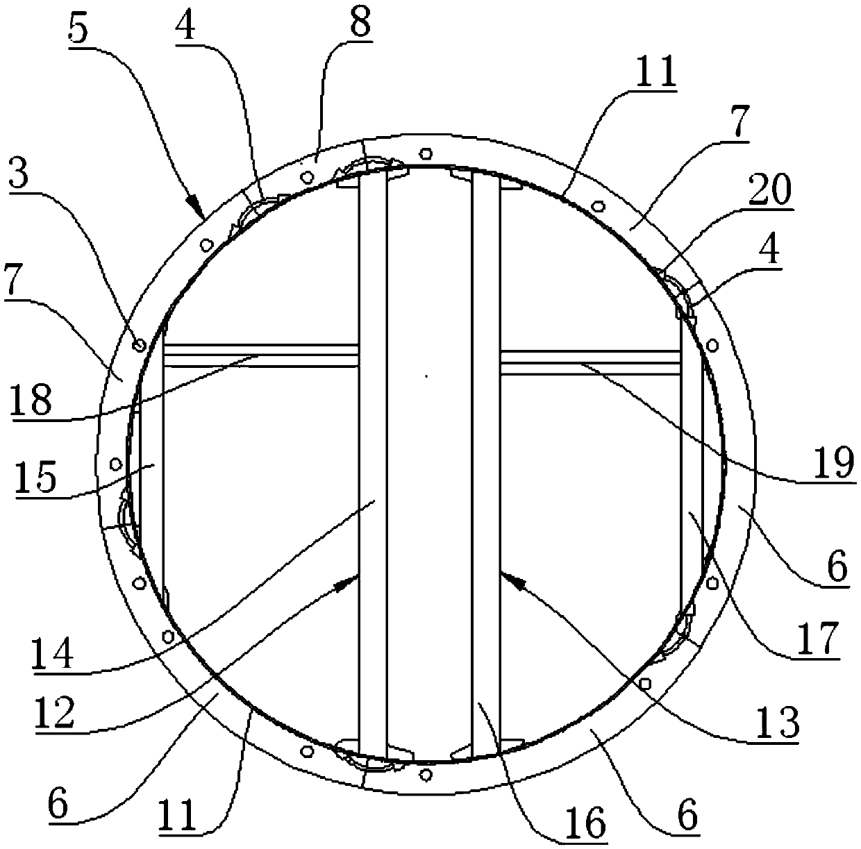 A thermal shield tunnel guide bracket