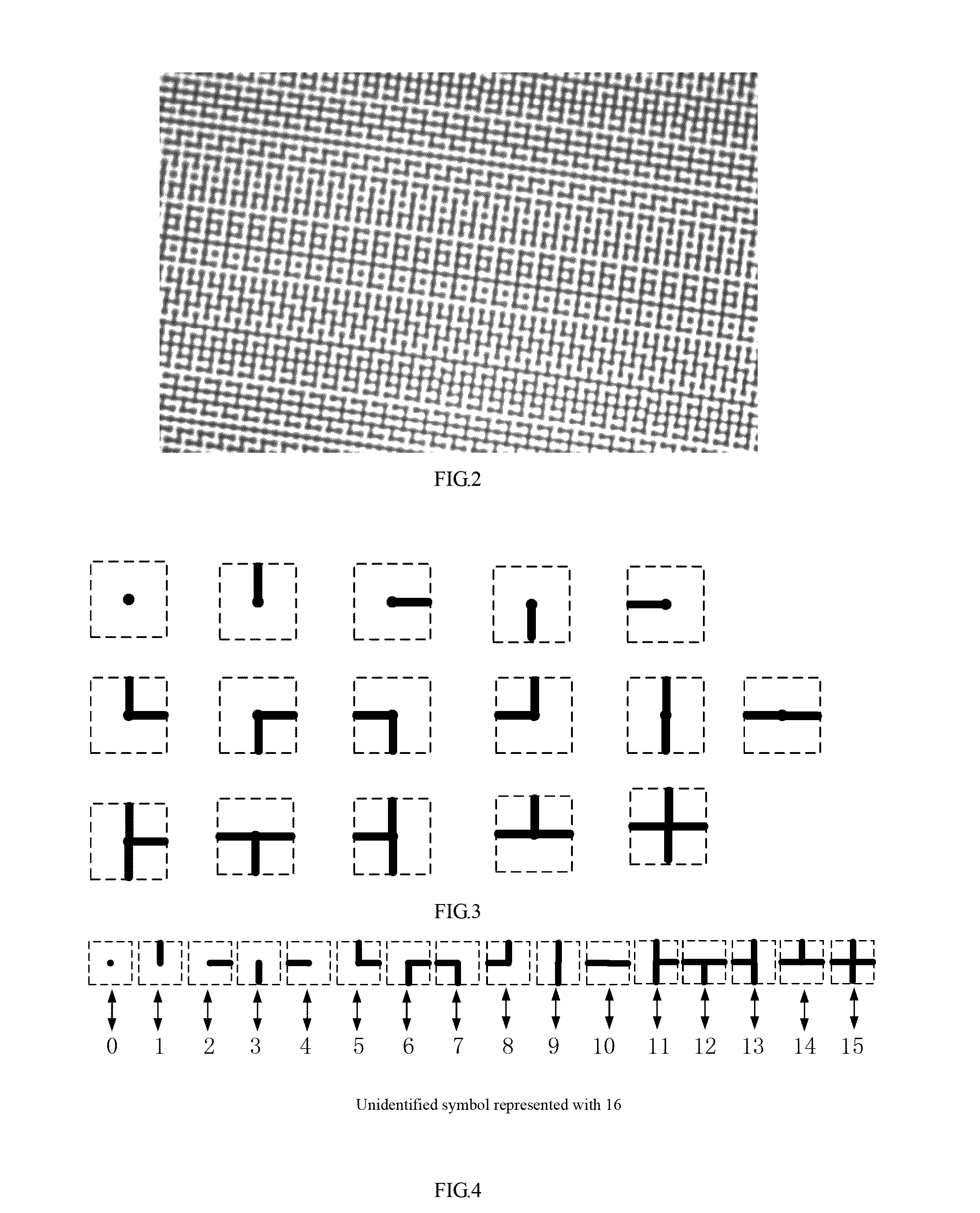 Depth sensing method, device and system based on symbols array plane structured light