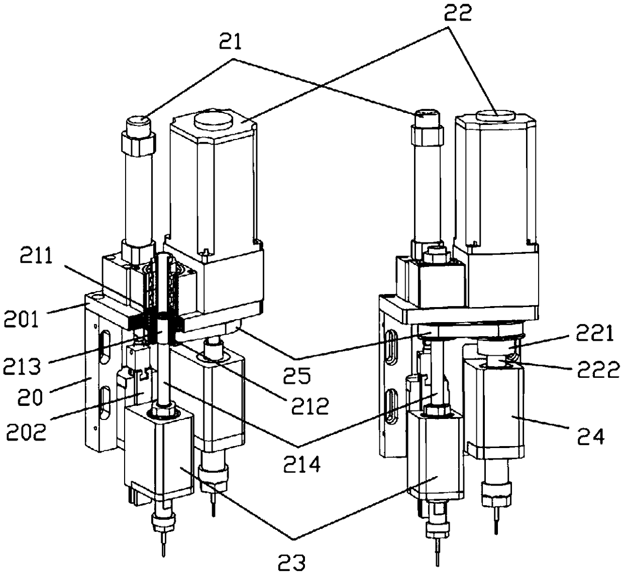 Machining device provided with double-spindle mechanism