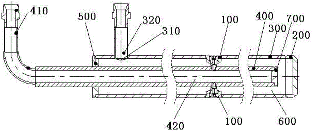 Desulfurization waste water multi-nozzle long-gun ejector