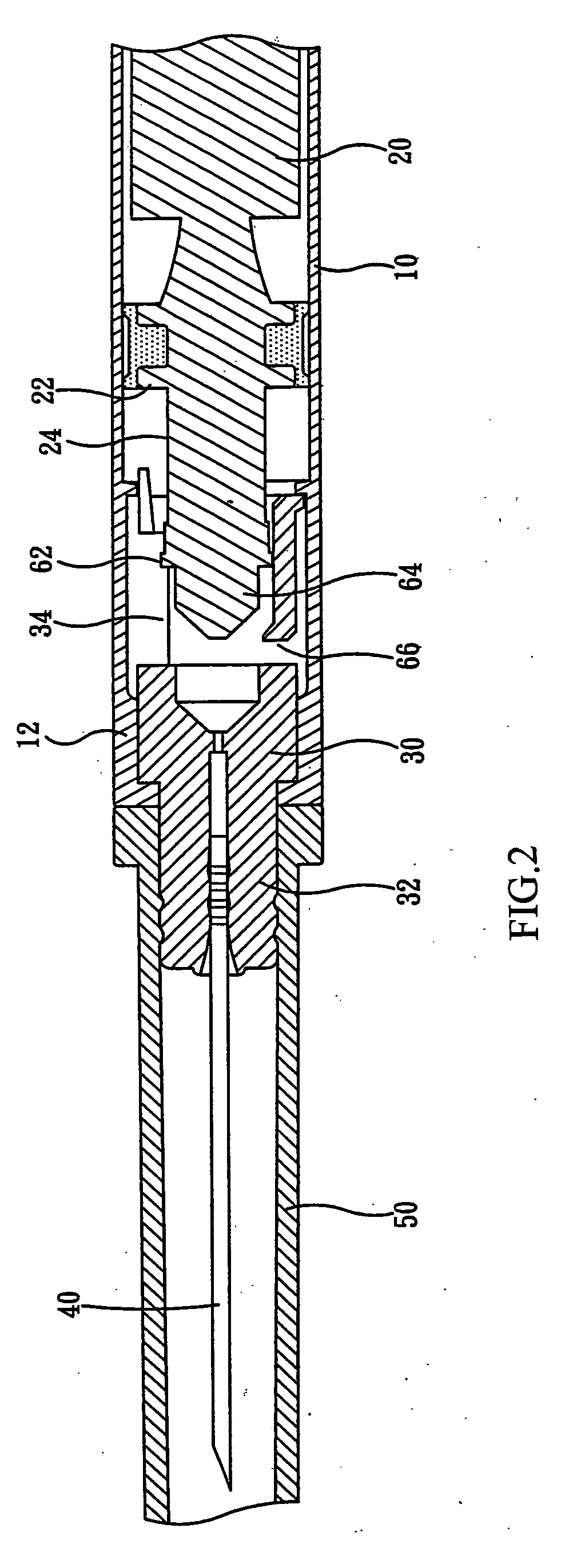 Mechanism for tilting retractable needle