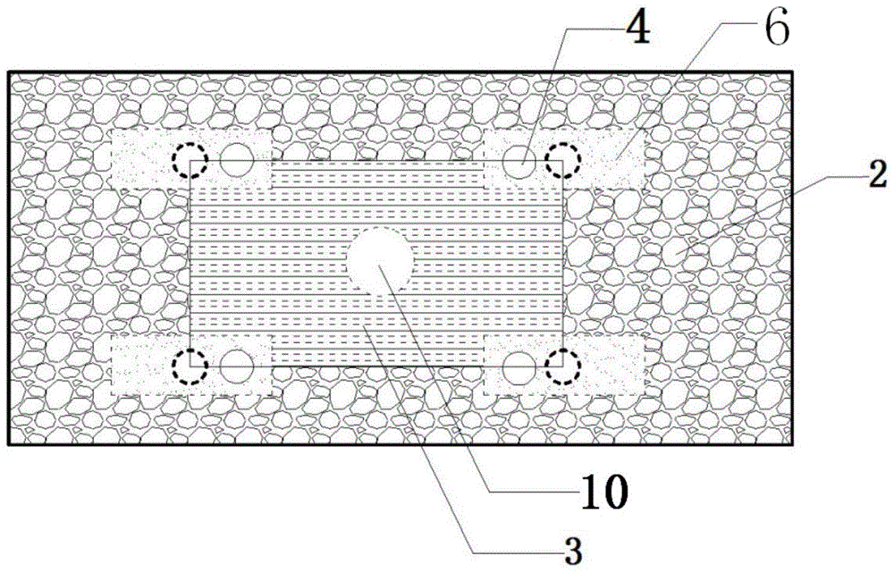 Composite slanted column expansion foundation structure applied to transmission lines in permafrost regions