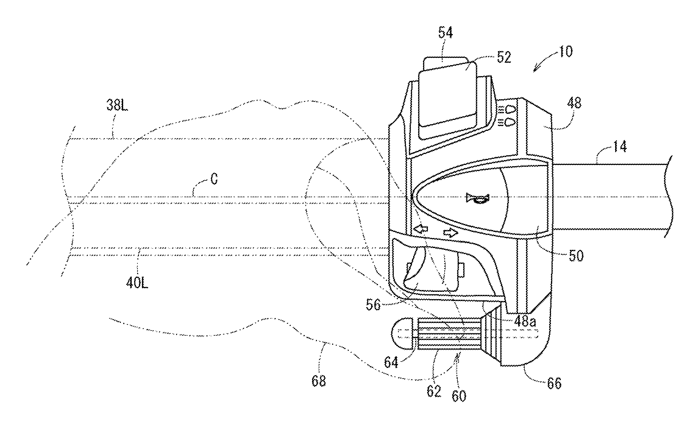 Operation device of straddle type vehicle