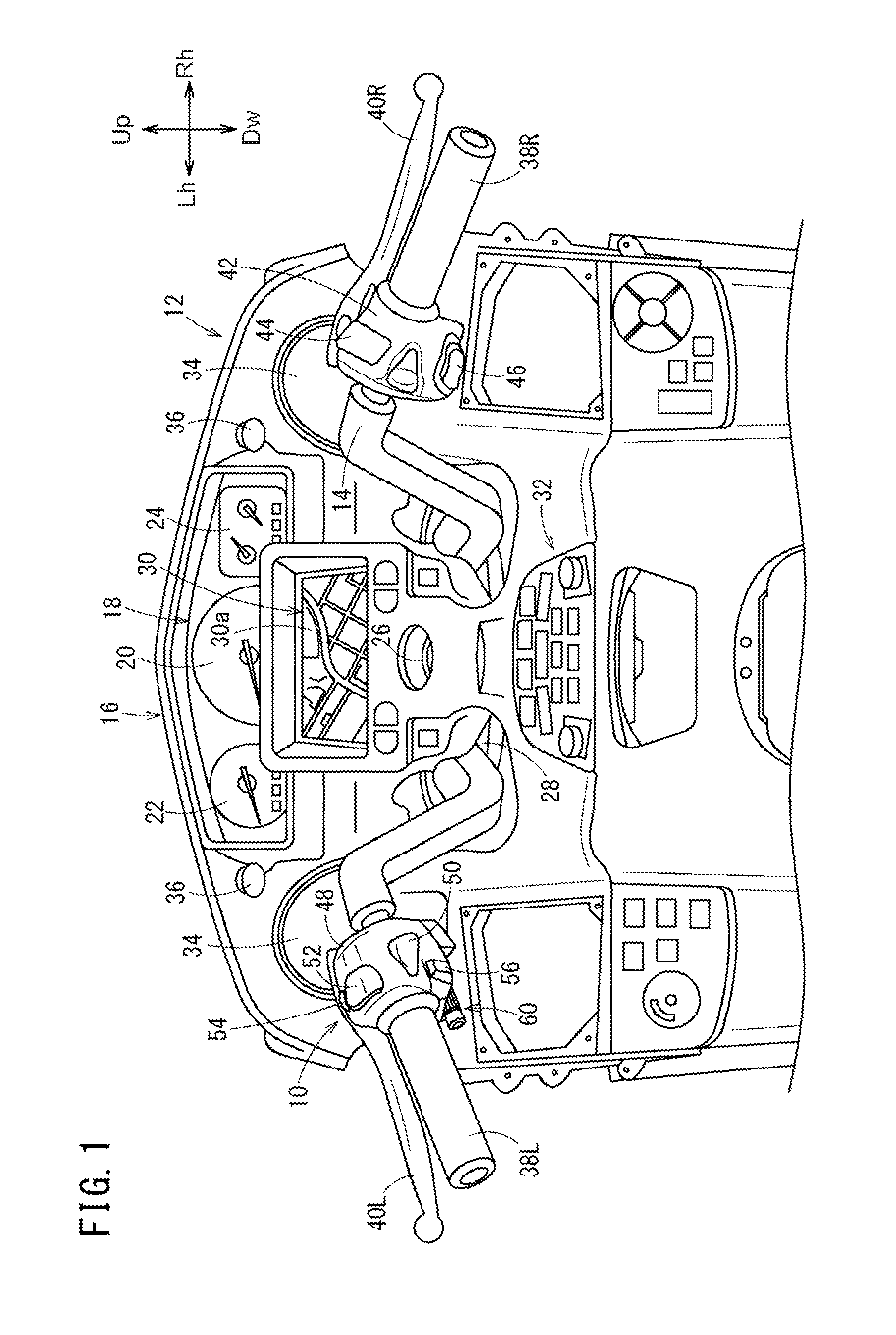 Operation device of straddle type vehicle