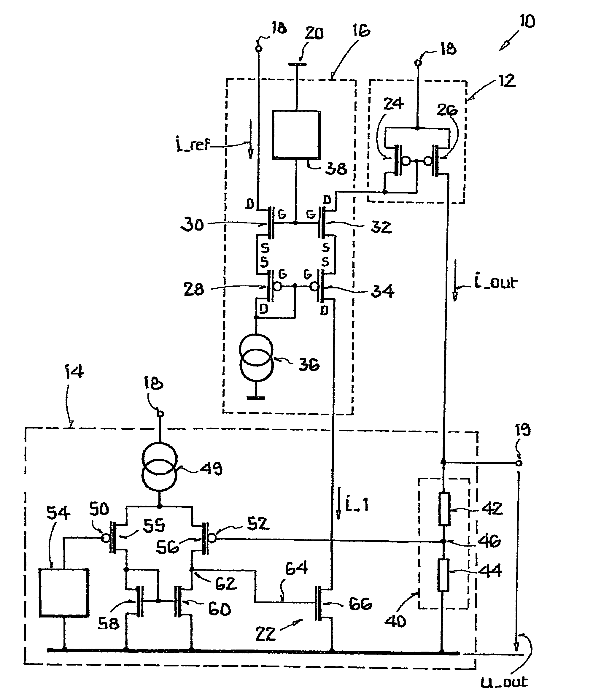 Constant voltage source with output current limitation