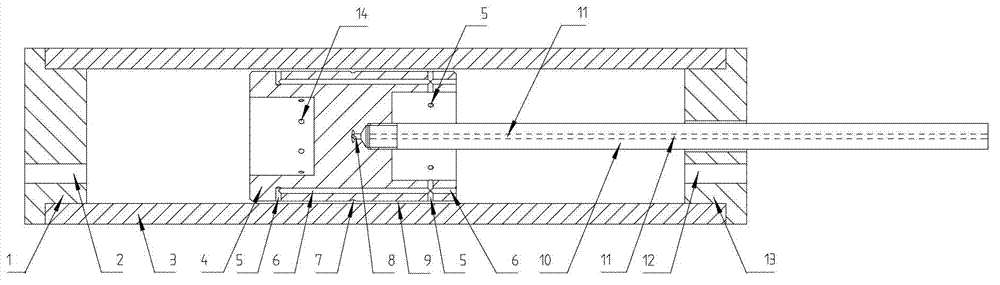 Double-acting air-suspending friction-free air cylinder