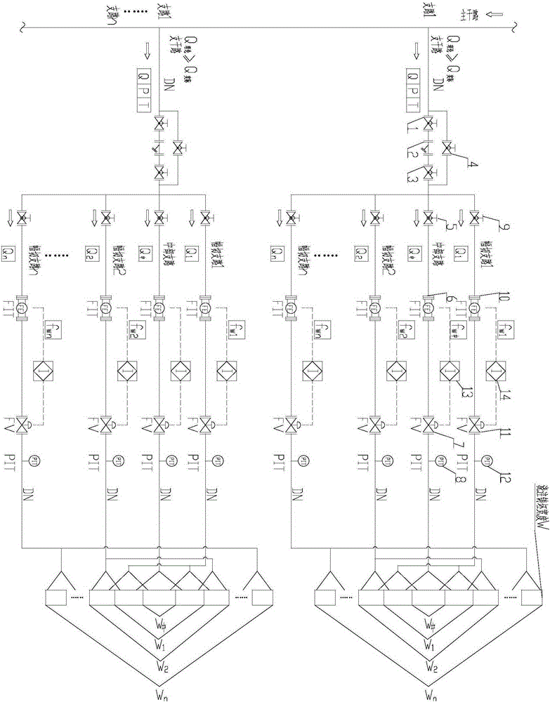 A Secondary Cooling Water Branch System Equipped with Width Cutting Branch