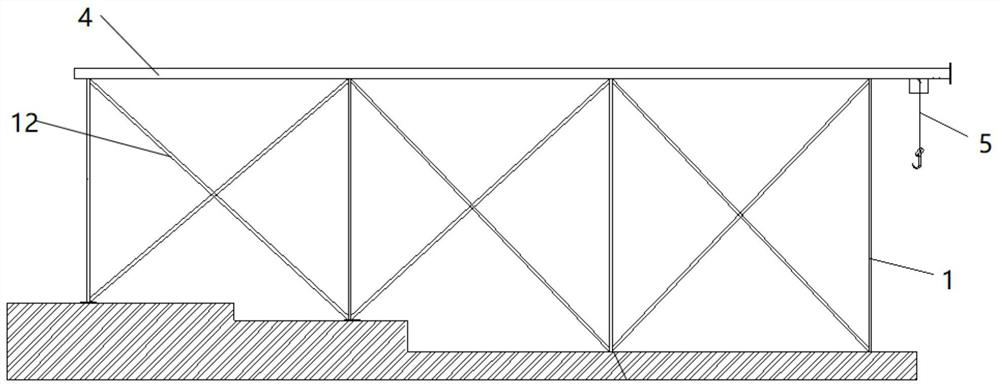 Gate type sliding hoisting support