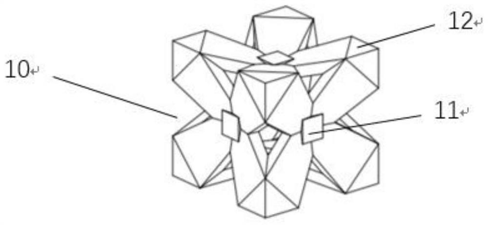 Three-dimensional negative Poisson's ratio structure, additive manufacturing method, 3D printer and application