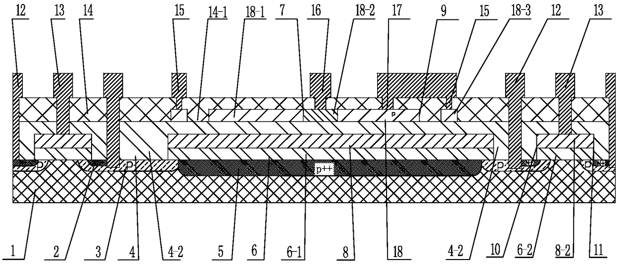 Temperature sensing diode structure integrated on transistor and its preparation method