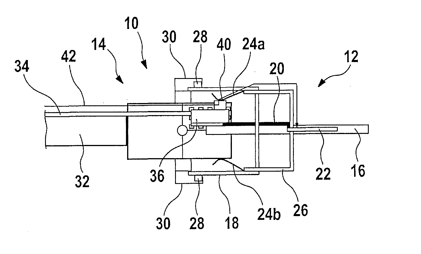 Leading ground contact with the aid of a spring element