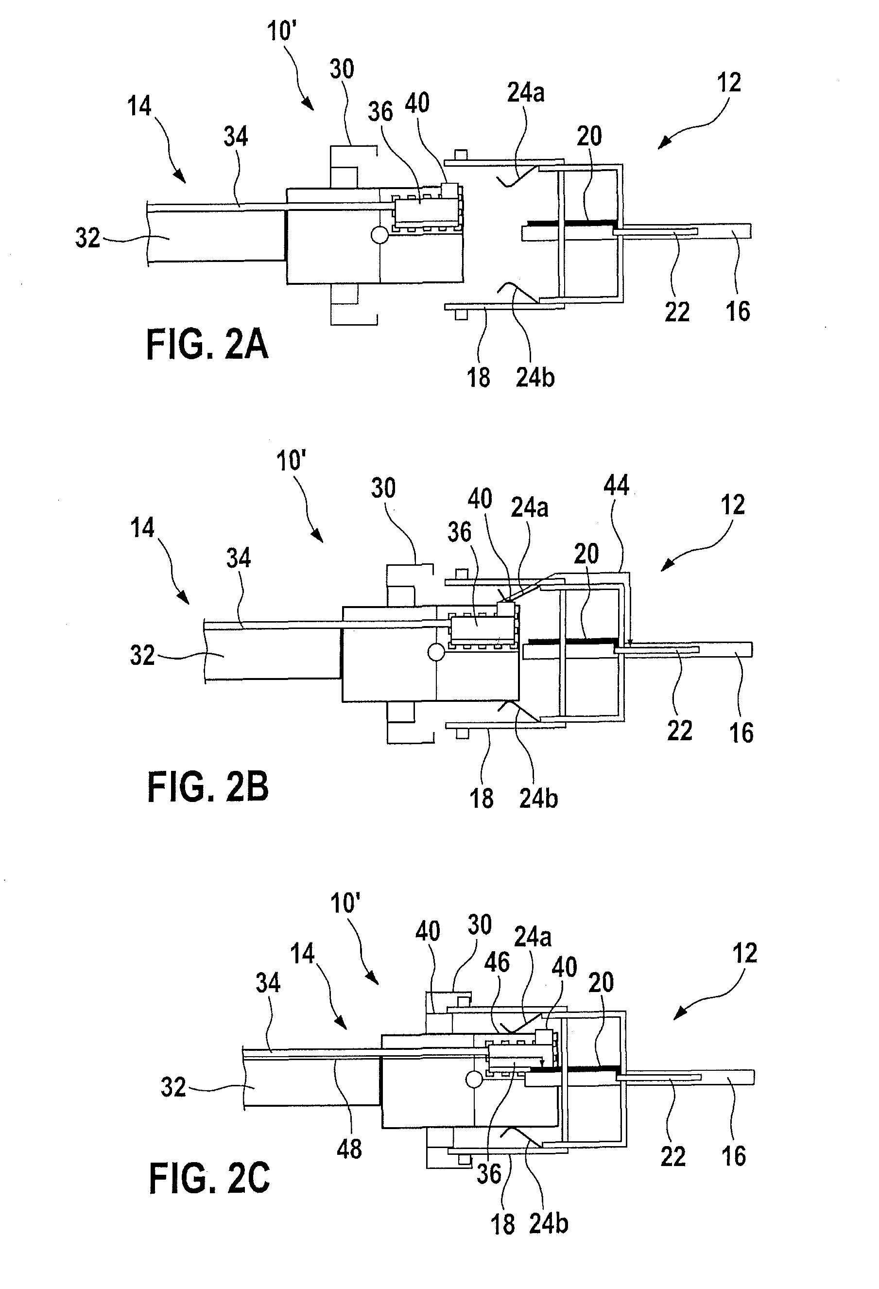 Leading ground contact with the aid of a spring element