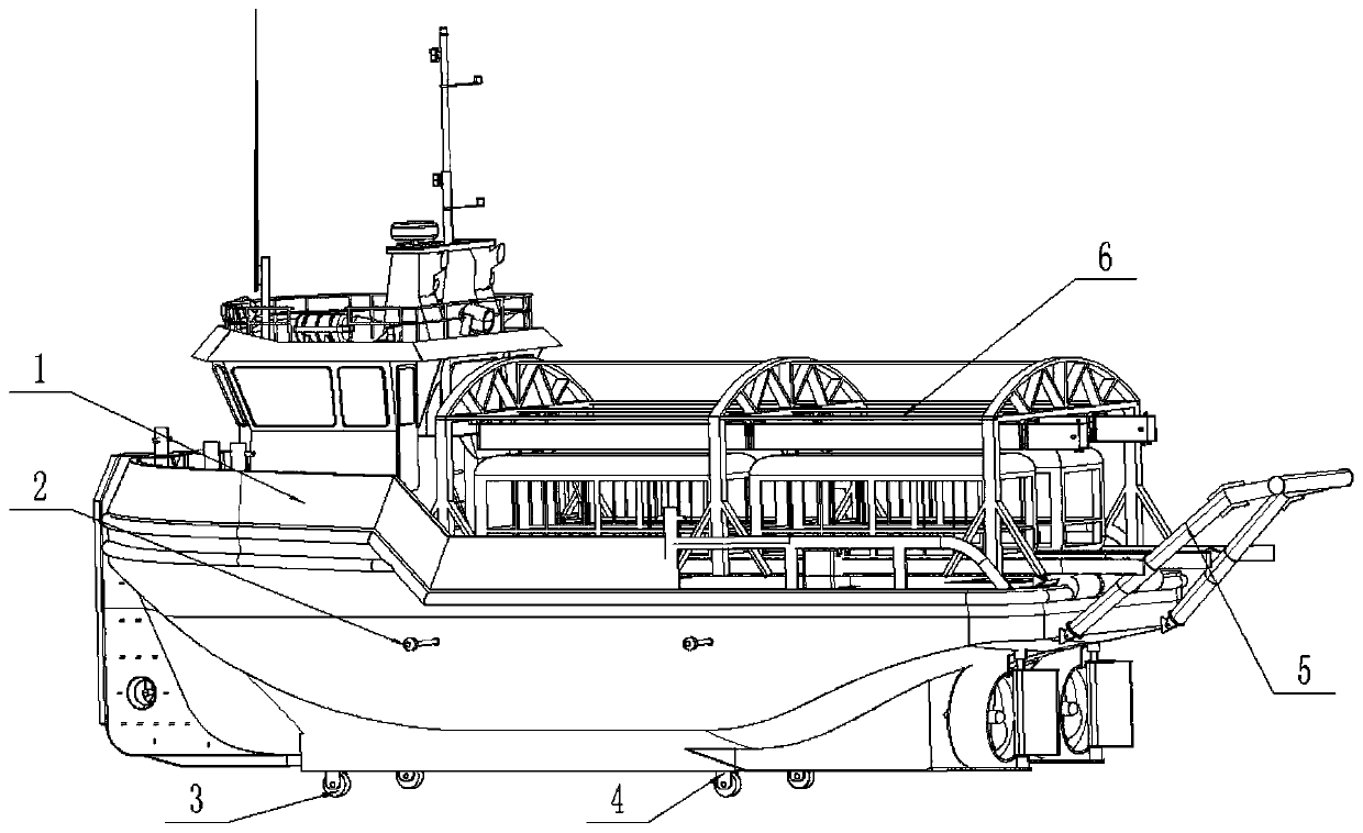 Ferryboat used for wharf butt joint and locating