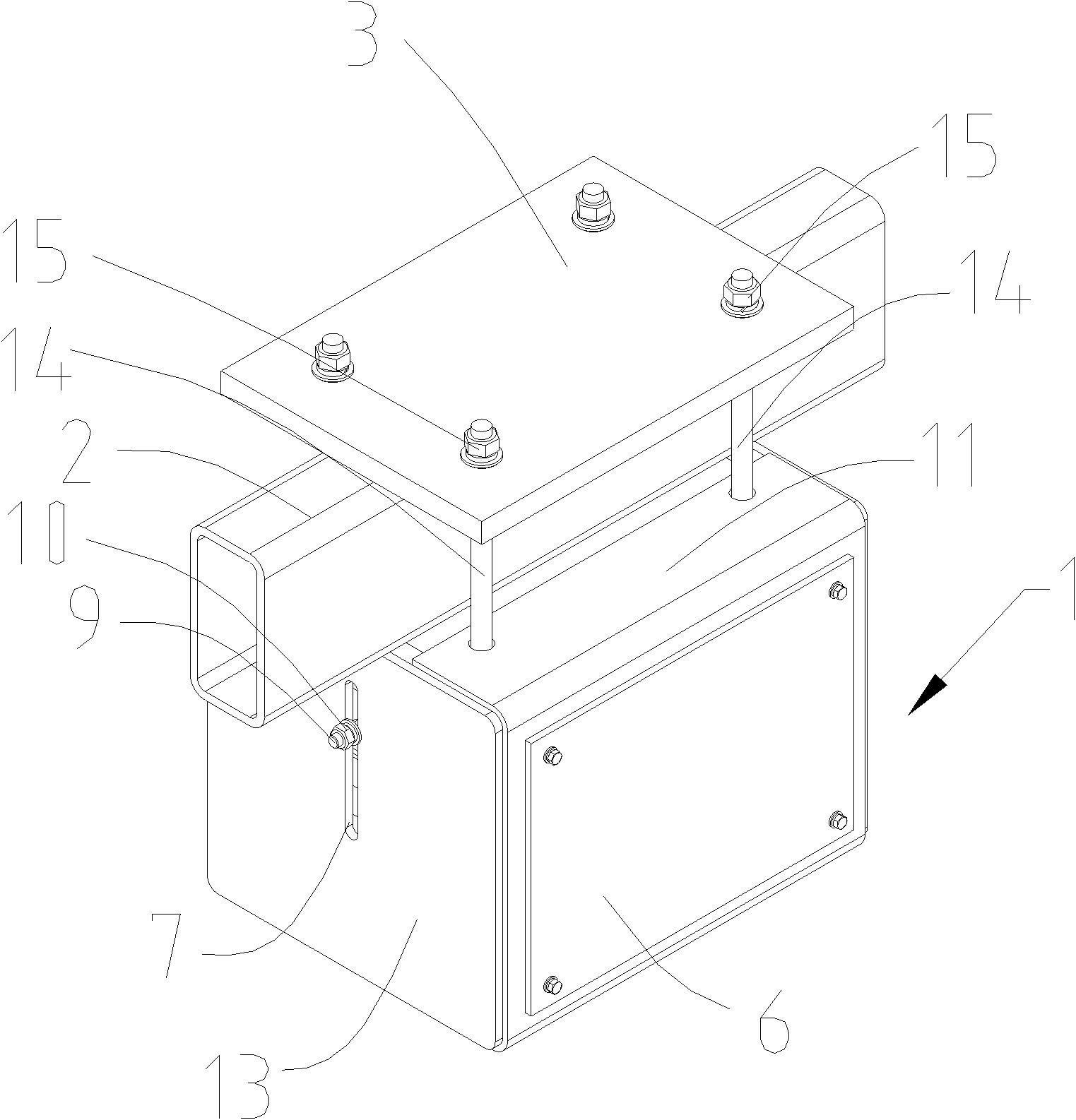 Weight compensation device on underframe of elevator carriage