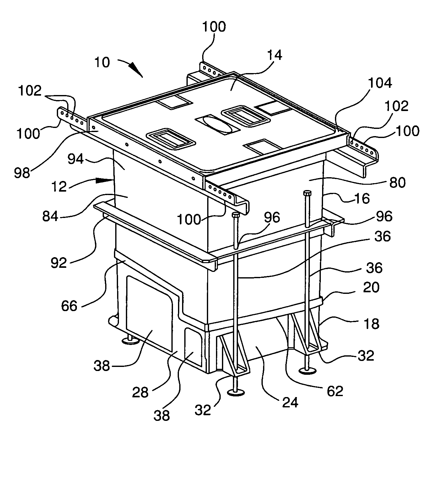 Large capacity multiple service floor box