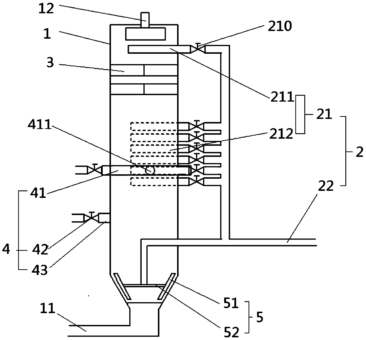 Gravity action based strengthened-separation columnar integrated membrane bioreactor