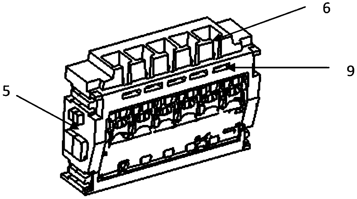 A side sand core with a distributed pouring system