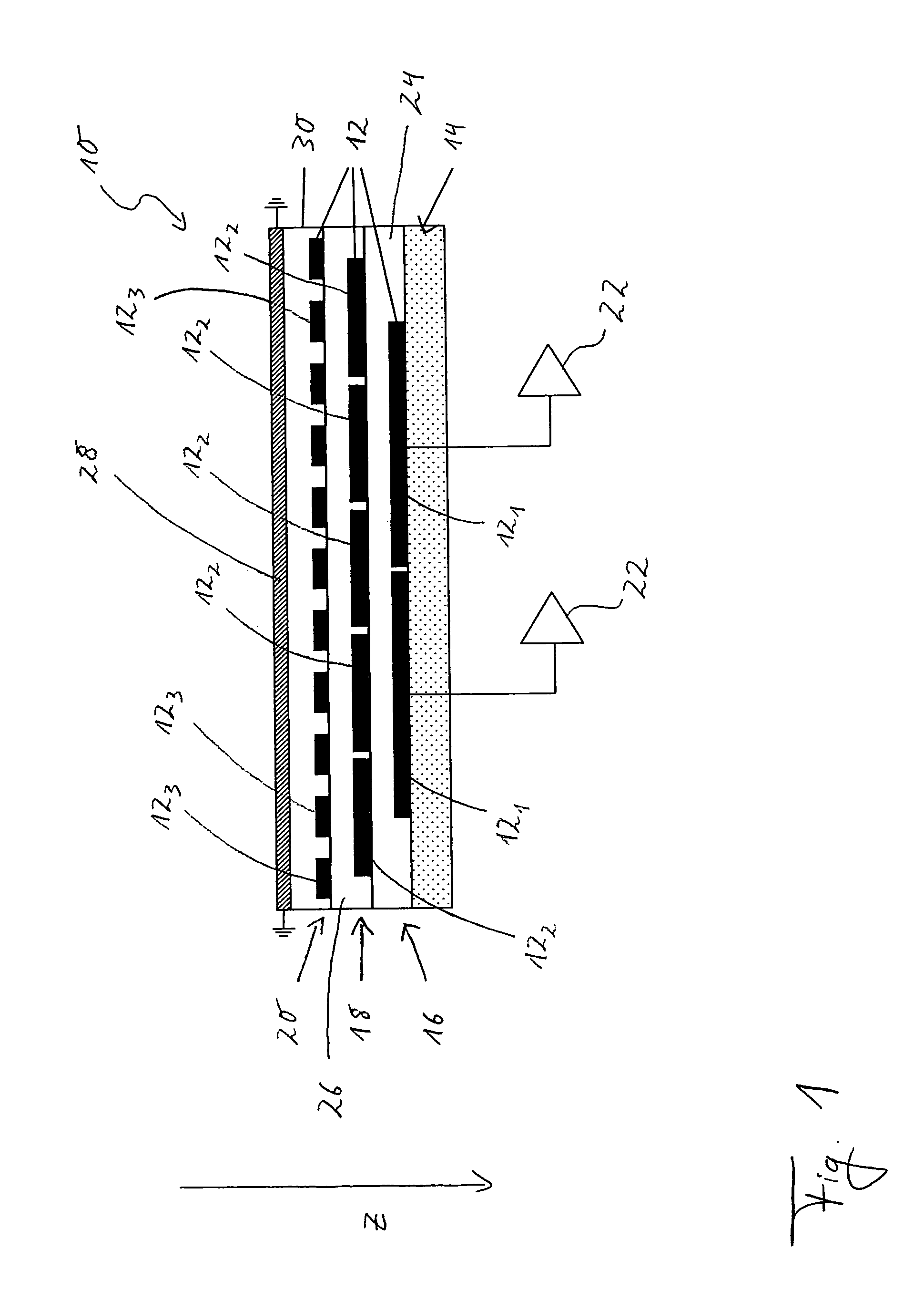 Capacitive spreading readout board